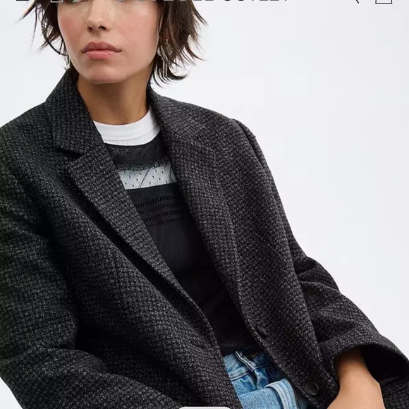 Women’sCoach Wool bl tweed Tailored  Jacket extra large NWT - Picture 1 of 16